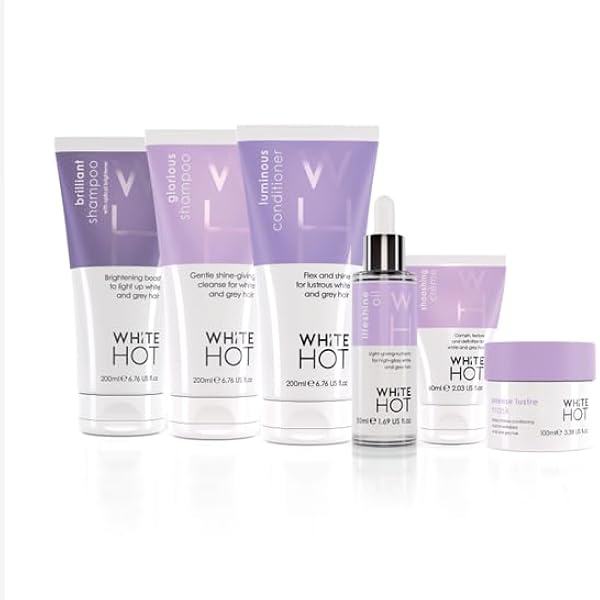 White Hot Kurzhaar-Set: Aufhellendes Shampoo & Pflege Für Graues & Weißes Haar