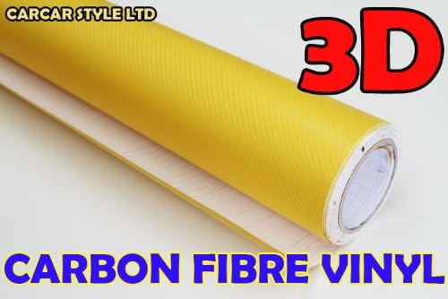 Yellow Carbon Fibre Vinyl Vehicle Wrap 600mm x 1520mm