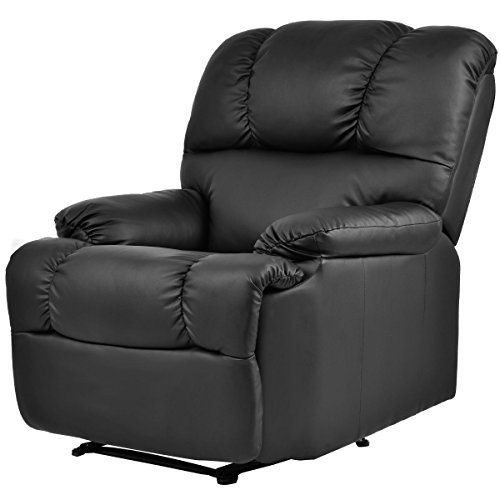 Massage Recliner Chair with Heat and Vibrating, Gentleshower Full Body Leather Massage Chair with Control Black Sofa Chair Recliner for Living Room - Thumbnail 4