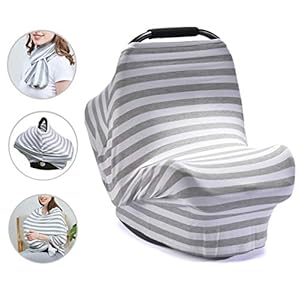 PPOGOO Nursing Cover for Breastfeeding Super Soft Multi Use for Baby Car Seat Covers Canopy Shopping Cart Cover Scarf…