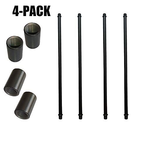 WOERFU 4-Pack 1/8 IP Straight Pipe lamp stem Black Finish Lamp Rod Kit with Connector (30cm)