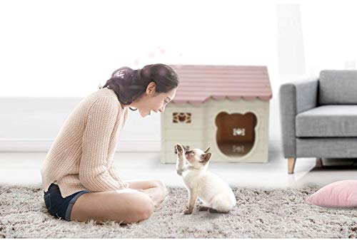 Alpha Dog Series Medium-Sized Indoor Plastic Doghouse (Pink)