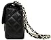 ilishop Women's Fashion Shoulder Bag Quilting Chain Cross Korean Ladies Handbag (Black)