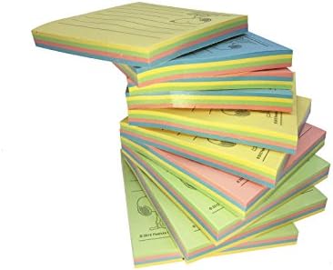Snoopy Peanuts Character Colorful Sticky Notes,2.95 in x 2.95 in, 10 Pads/Pack, 80 Sheets/Pad (Square)