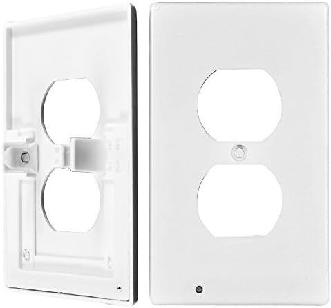 Instant Install Wall Outlet Cover 1 Pack with LED Night Light. Sensor Turns LED On When Dark No Wiring or Batteries Needed Easily Clicks Into Place. Night Light for Bedroom, Kid's Rooms, Bathroom (1)