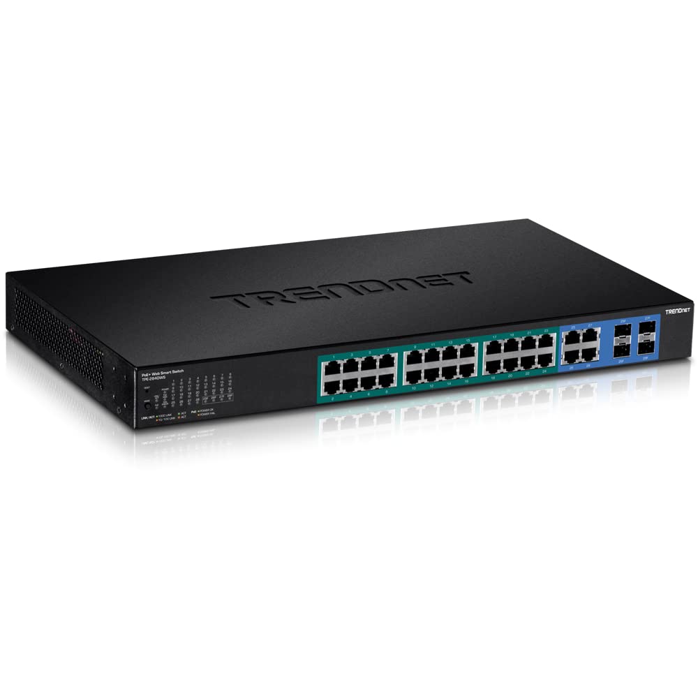 TRENDnet TPE-2840WS - 28PORT GB WEB SMART POE+ SWITCH - W/ 4 SFP SLOTS 24 POE/POE+ 4SFP IN