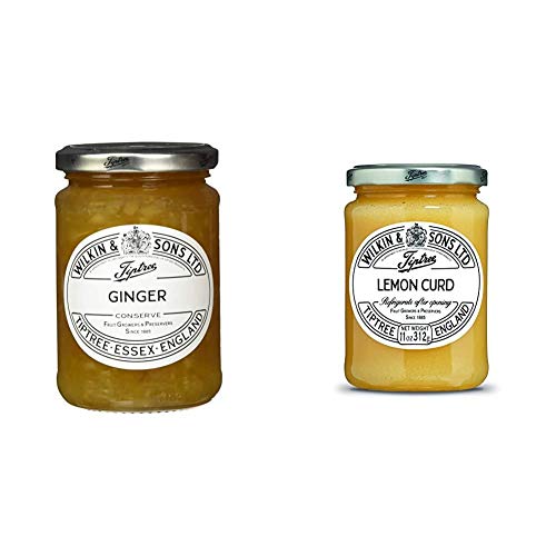 Tiptree Ginger Preserve, 12 Ounce Jar & Lemon Curd, 11 Ounce Jar (312g