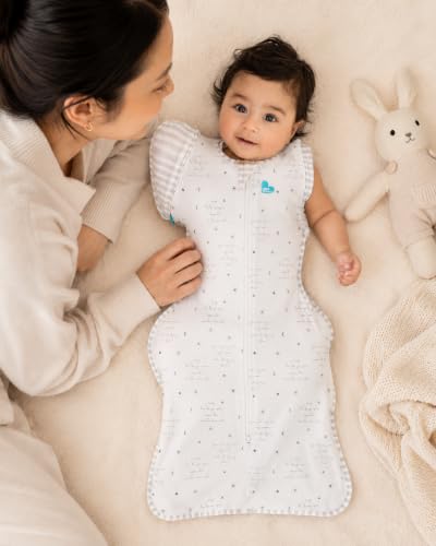 Love to Dream Swaddle Up Transition Bag - Arms Up Position - Light and Ultra Breathable Cotton, Twin Zip - Zip Off Wings - Spring, Summer - Sleep Bag - 0.2TOG - You are My Grey, Medium