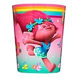 DreamWorks' Trolls 'Show Me a Smile' Wastebasket (Waste Basket / Trash Can / Wastecan) For Kid's Child's Children's Bedroom Bathroom Bed Room Accessory Featuring Princess Poppy Character
