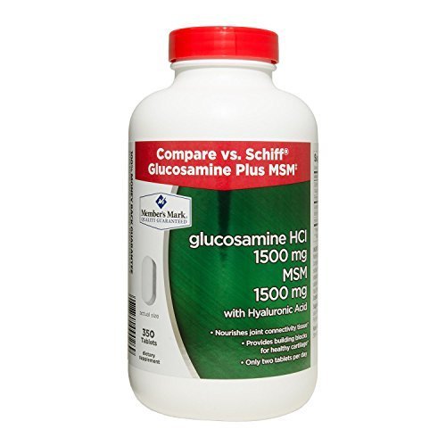 Member's Mark Glucosamine HCl 1500mg MSM 1500mg with Hyaluronic Acid (1 bottle (350 tablets)) Member's Mark Glucosamine HCl 1500mg MSM 1500mg with Hyaluronic Acid (1 bottle (350 tablets))