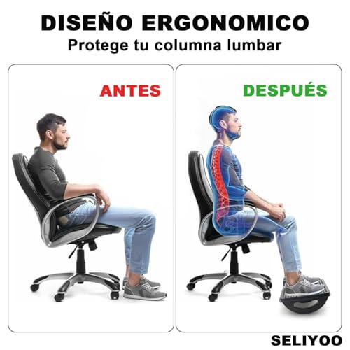 Reposapiés Ergonómico Ajustable con Función de Masaje y Ángulo Ajustable - Negro