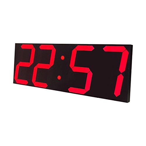 Goetland 16 3/4 Jumbo Wall Clock LED Digital Multi Functional Remote Control Countdown Timer Temperaturer, Red Digital on Black Background