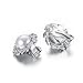 Yoursfs Pearl Earrings,Flower Cocktail Wedding Clip On Earrings,Women 18k White GP Fashion Jewelry,CZ Dainty Earrings Gift