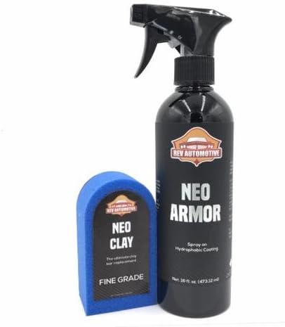 Rev Auto's Neo Armor 16 Ounce Combo Kit with Applicator Clay Bar | Restores Paint | Easy to use Spray Ceramic Coating | 6 Month Plus Paint Protection