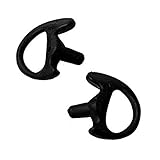 2 LEFT LARGE BLACK FLEXIBLE SEMI CUSTOM EAR MOLD INSERT RUBBER GEL EARPIECE Police Duty Gear