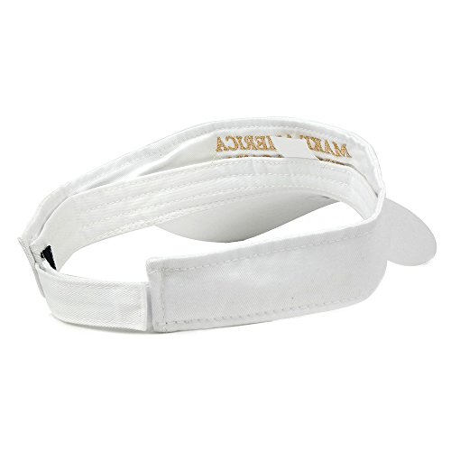 Donald Trump Visor, Make America Great Again - Quality Embroidered 100% Cotton (One Size, White w/Metallic Gold)