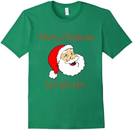 Mens Merry Christmas Ho! Ho! Ho! Funny Santa Claus Shirt 2XL Kelly Green