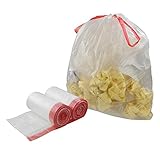 Pekky 5 Gallon Drawstring Trash Bags, Clear, 120 Counts/ 2 Rolls