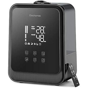 Elechomes Ultrasonic Humidifier 4.5L Vaporizer Cool Mist for Large Room Baby Bedroom with Remote Control, Customized Humidity, Large LED Touch Display, Whisper-Quiet, Lasts up to 35 Hours