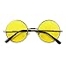 ShadyVEU Retro John Lennon Style Sunglasses Round Colorful Tint Groovy Hippie Wire Teashades (Yellow Lens, 50)