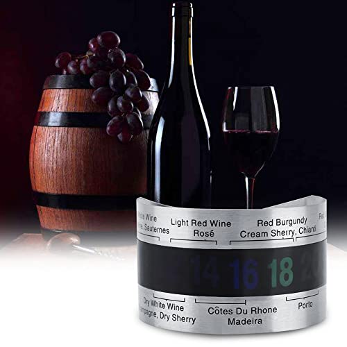 Bracelet en Acier Inoxydable Température du vin Thermomètre Bouteille Température de la bière Bracelet Capteur 4~24℃