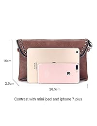 Bolso Crossbody y monedero de embrague de muñeca, incluye hombro desmontable + correa para la muñeca