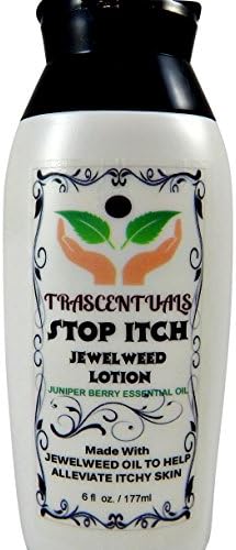 TRASCENTUALS Stop Itch Jewelweed Lotion for Natural Itch Relief from Insect Bites Poison Ivy or Dry Skin Made with Juniper Berry Essential Oil
