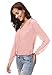 Urban CoCo Womens V Neck Ruffled Shoulder Solid Chiffon Blouse (XL, Pink)