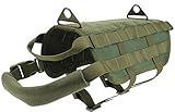 Simways Tactical Training Hunting Molle Dog Vest Harness Made of High Denier Nylon (L, Green)