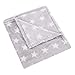 HYSEAS Flannel Fleece Star Throw Blanket Grey - Soft Plush Cozy Fuzzy Microfiber Blanket for Couch, Bed, Chair, Sofa - All Seasons Lightweight - 50x60 Inch