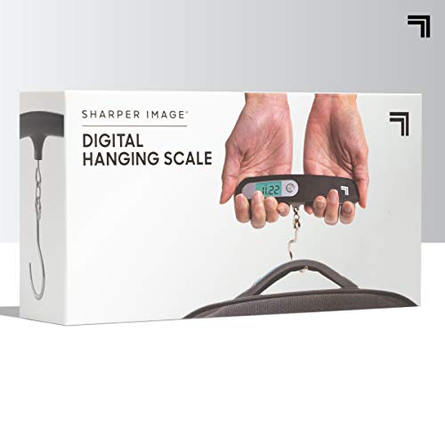 SHARPER IMAGE Digital Hanging Luggage Scale, Best Portable Compact Hand