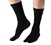 V-Toe Thicker Tabi Flip Flop Socks Athletic or Casual Big Toe Black Crew Socks