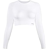 AUROLA Serpent Snake Long Sleeve Shirts for Women, Seamless Workout Crop Tops Crew Neck Cropped T Shirt Athletic Yoga