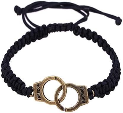 qianziqianse Hand Weave Friendship Handcuff Bracelet Adjustable Bracelet, Silver Or Bronze (Bronze)
