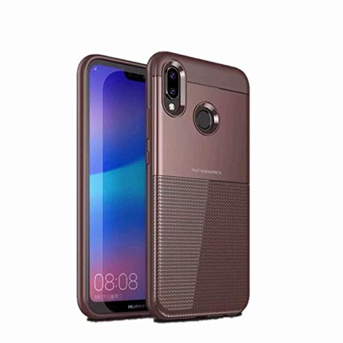 Weejb- Huawei P20 lite Case, Carbon Fiber Dual Layer Shockproof Bumper Case Cover for Huawei P20 lite/Nova 3e (Color : Rosegold)