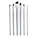 Ngwall Paint Brush Set Round Nylon Hair Stylist Acrylic Watercolor (Gray 6pcs)