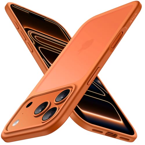 JETech Matte Case for iPhone 17 Pro Max 6.9-Inch, NOT for iPhone 17/17 Pro, Shockproof Military Grade Drop Protection, Frosted Translucent Back Minimalist Phone Cover, Anti-Fingerprint (Orange)