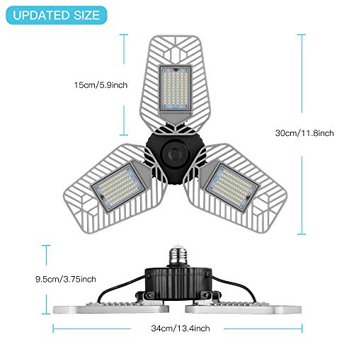 thumbnail image 2 of 2-Pack Ultra Bright LED Garage Lights - 9000 Lumens, 82W Adjustable Shop Lighting For Ceiling Mount 2 of 14