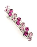 Women's Rhinestone Metal Hair Barrette Clip Hair Pin Antique Silver IMB2144