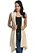 Beyove Women's Asymetric Hem Sleeveless Open Front Drape Cardigan Sweater Vest Off White XL
