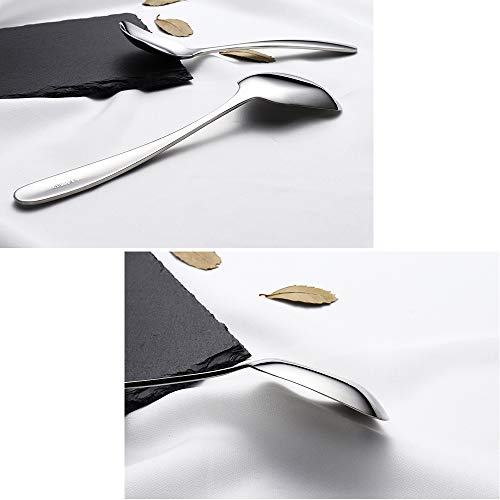 Wenkoni 304 Stainless Steel Spoons,Soup Spoons,Rice Spoons,Table Spoons,Dinner Spoons.(Color:Silver)