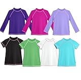 City Threads Girls' SPF50 Rash Guard Sun Swimming Tee Pool & Beach