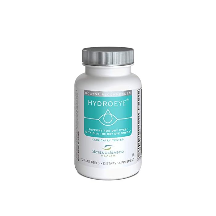 HydroEye Softgels - Dry Eye Relief - Features GLA, EPA, DHA and Other Key Nutrients - 120 Count