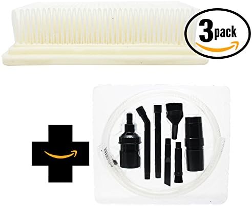 3-Pack Replacement Hoover Hoover FloorMate Hard Floor Cleaners H3010 Vacuum HEPA Filter with 7-Piece Micro Vacuum Attachment Kit - Compatible Hoover 40112050, Floormate HEPA Filter