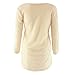 Demetory Women's Long Sleeve Fluffy Crew Neck Pullover Irregular Sweater