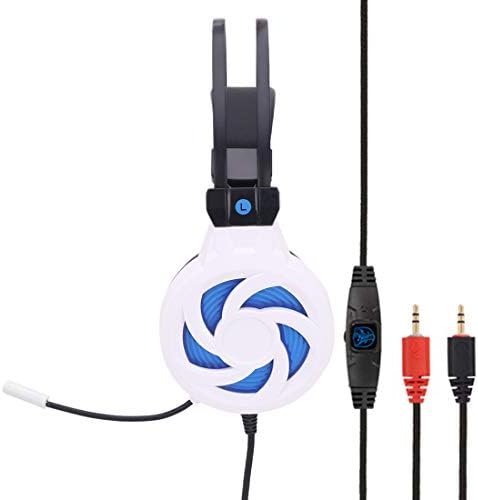 Youpeck 3 5mmジャックオーバーイヤーヘッドホン マイク付き ステレオ有線コンピュータヘッドセット 軽量 スクールイヤホン Pc ゲーム 会議通話 オンラインレッスン用 デスクトップ ホワイト Skype 気質アップ コンピューター