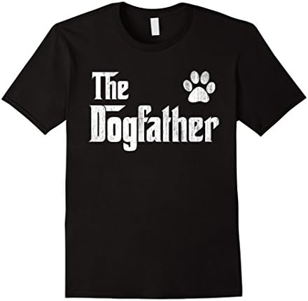 Men's The Dogfather Shirt Dog Dad Fathers Day Dog Lover Gift Shirt Large Black