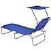 Heize best price Blue Foldable Outdoor Relax Chaise Lounge Beach Chair Bed Camping Recliner w/Canopy Cot Outdoor Portable Military Bed Hiking(U.S. Stock)thumb 2