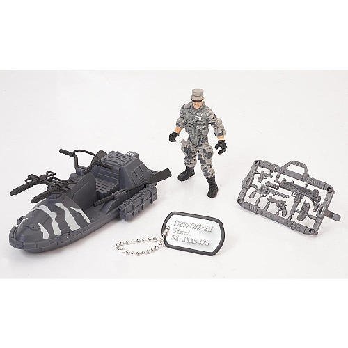 True Heroes Sentinel 1 Action Figure and Vehicle - Steel - Waverunner