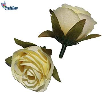 CraftDev Rose Colorfuls Artificial Cloth Calla Flower with Pollen Stamen Bunch : 4 cm : (Pack of 10pc) (Yellow)